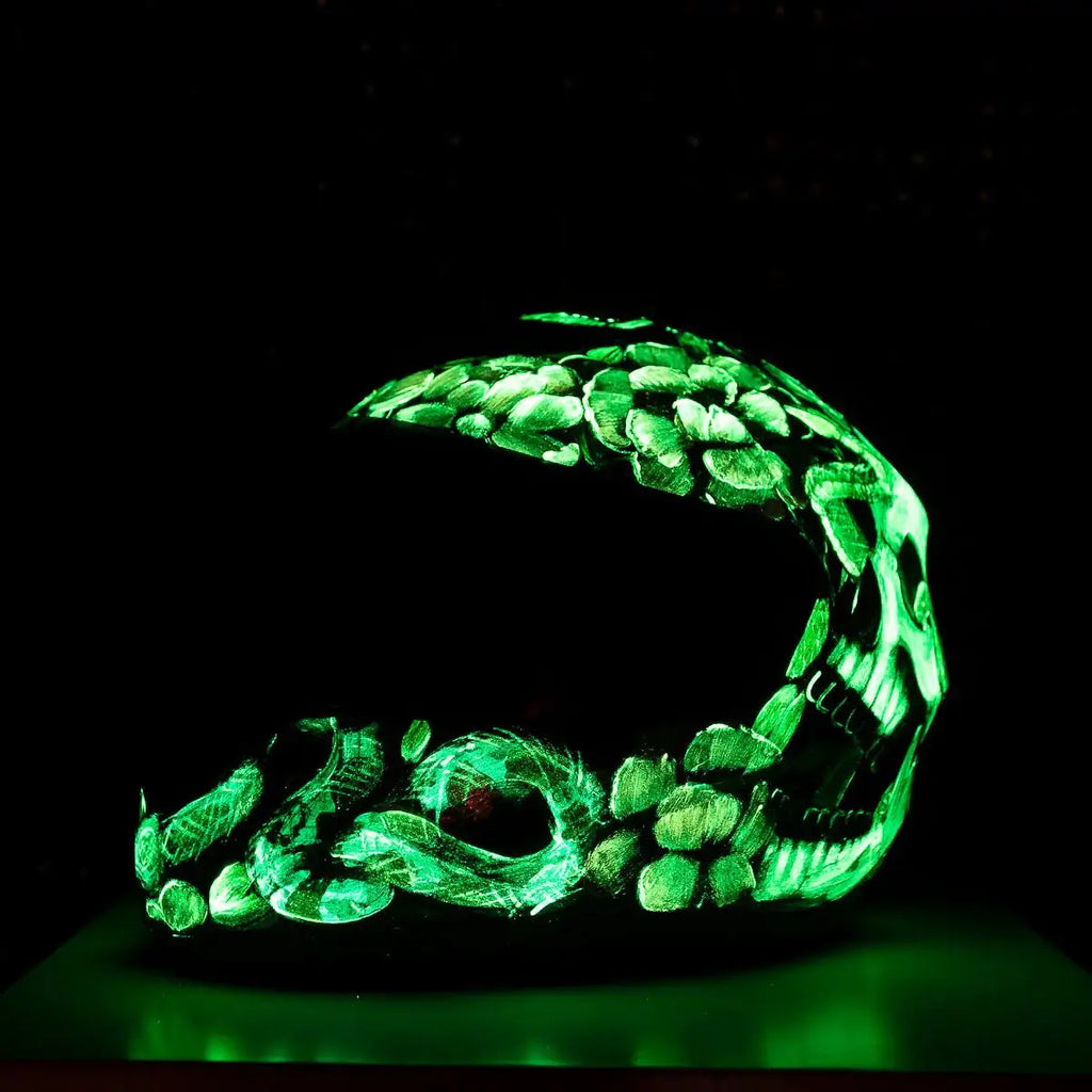 Highway To Hell - Original Hand-Painted Helmet by artist Becky Smith - Wyecliffe Galleries