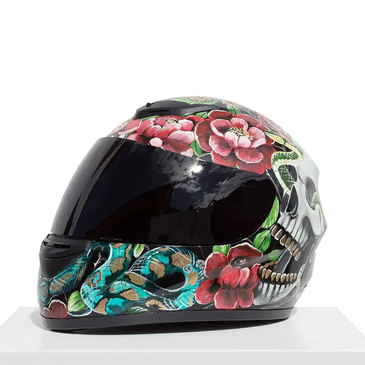 Highway To Hell - Original Hand-Painted Helmet by artist Becky Smith - Wyecliffe Galleries