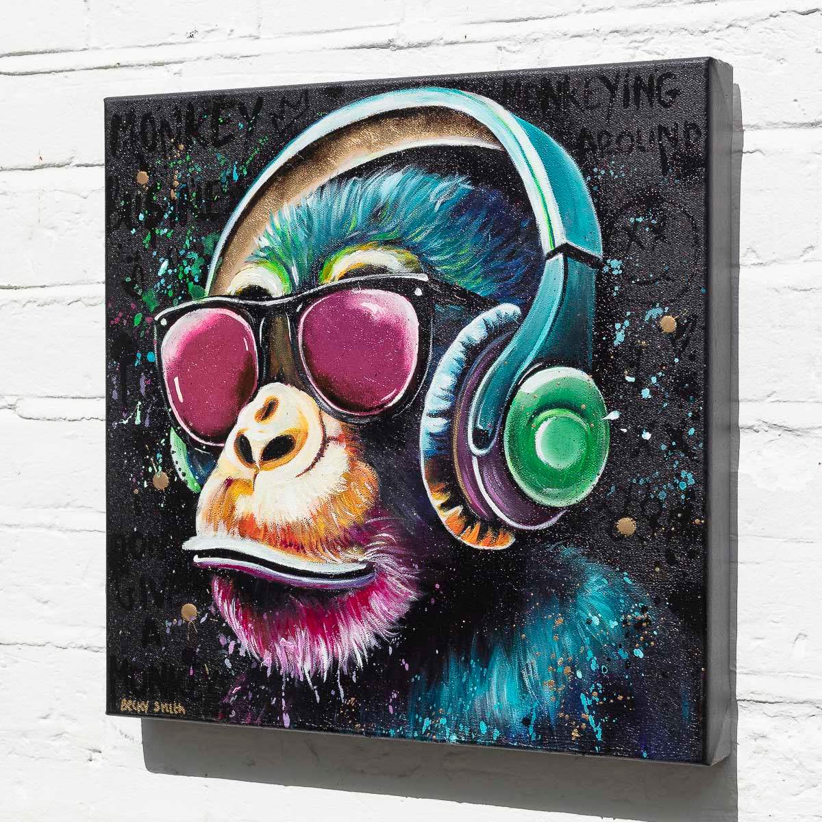 I Don't Give A Monkey's - Original - SOLD by artist Becky Smith - Wyecliffe Galleries