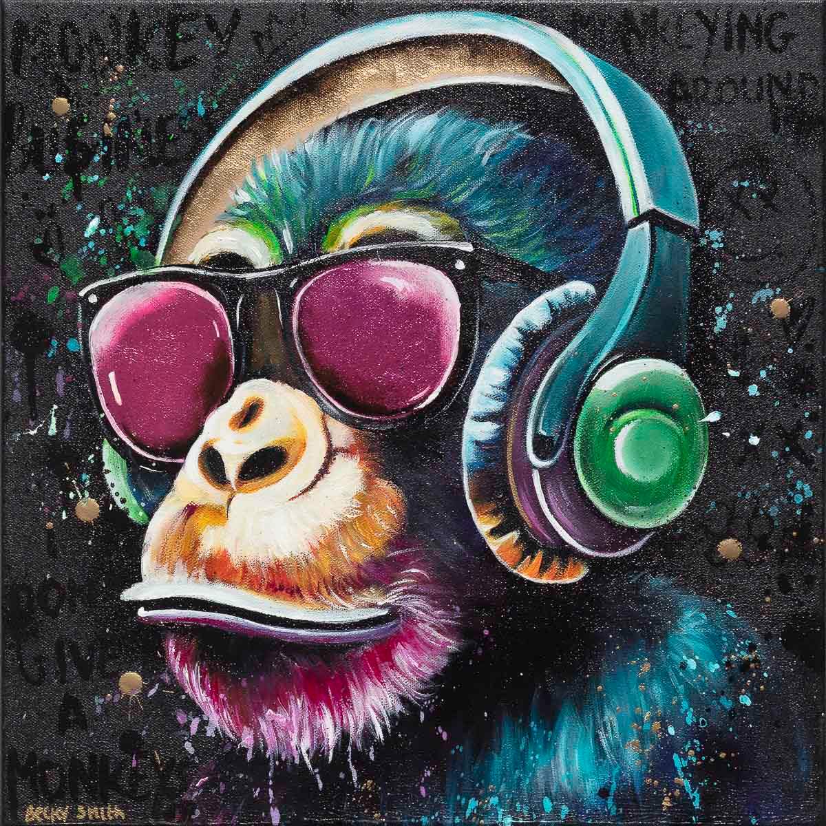 I Don't Give A Monkey's - Original - SOLD by artist Becky Smith - Wyecliffe Galleries