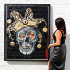 Joker - Black Suits - Original - SOLD by artist Becky Smith - Wyecliffe Galleries