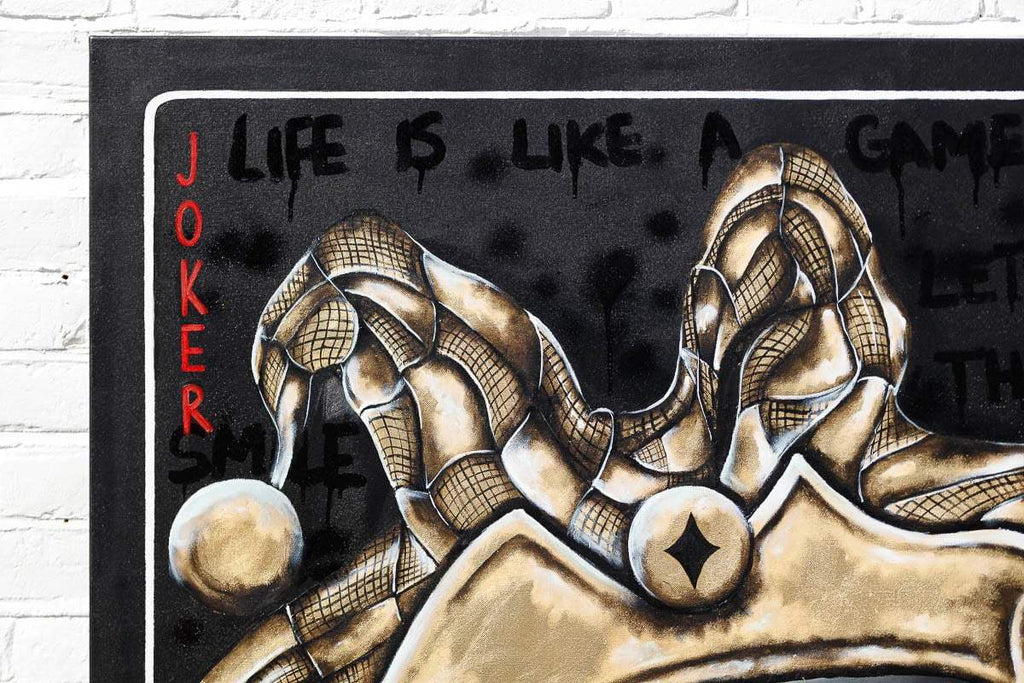 Joker - Black Suits - Original - SOLD by artist Becky Smith - Wyecliffe Galleries