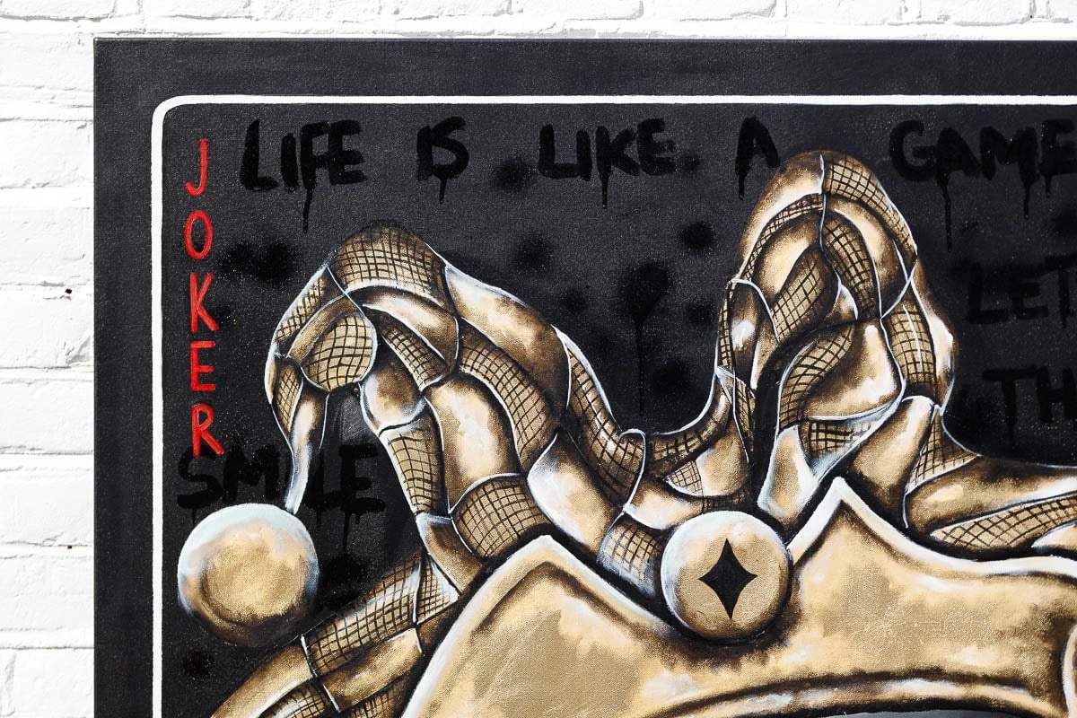 Joker - Black Suits - Original - SOLD by artist Becky Smith - Wyecliffe Galleries