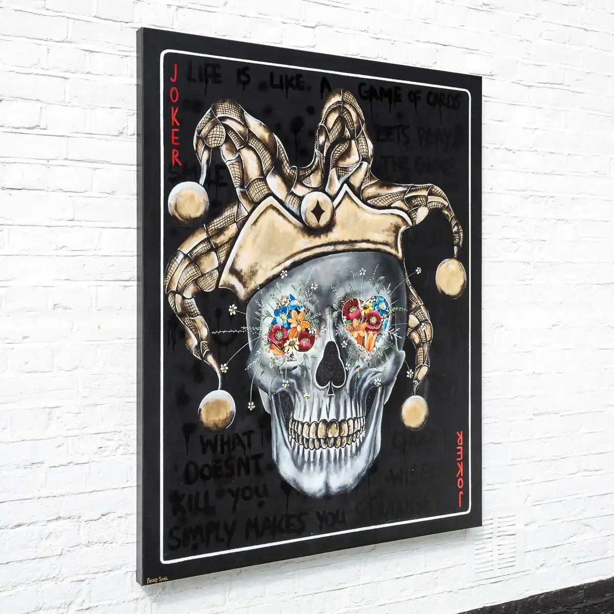 Joker - Black Suits - Original - SOLD by artist Becky Smith - Wyecliffe Galleries