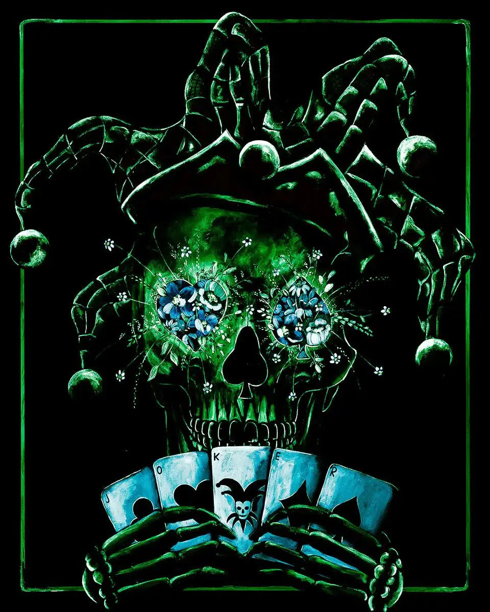 Joker - Red Suits - Original - SOLD by artist Becky Smith - Wyecliffe Galleries