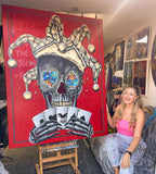 Joker - Red Suits - Original - SOLD by artist Becky Smith - Wyecliffe Galleries