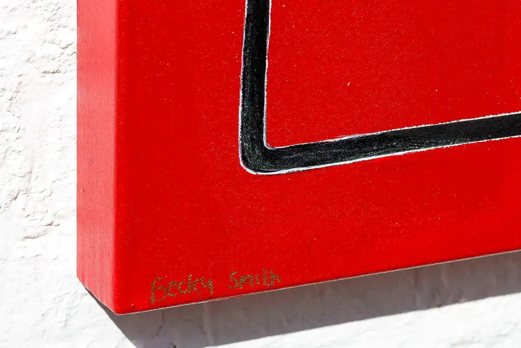 Joker - Red Suits - Original - SOLD by artist Becky Smith - Wyecliffe Galleries