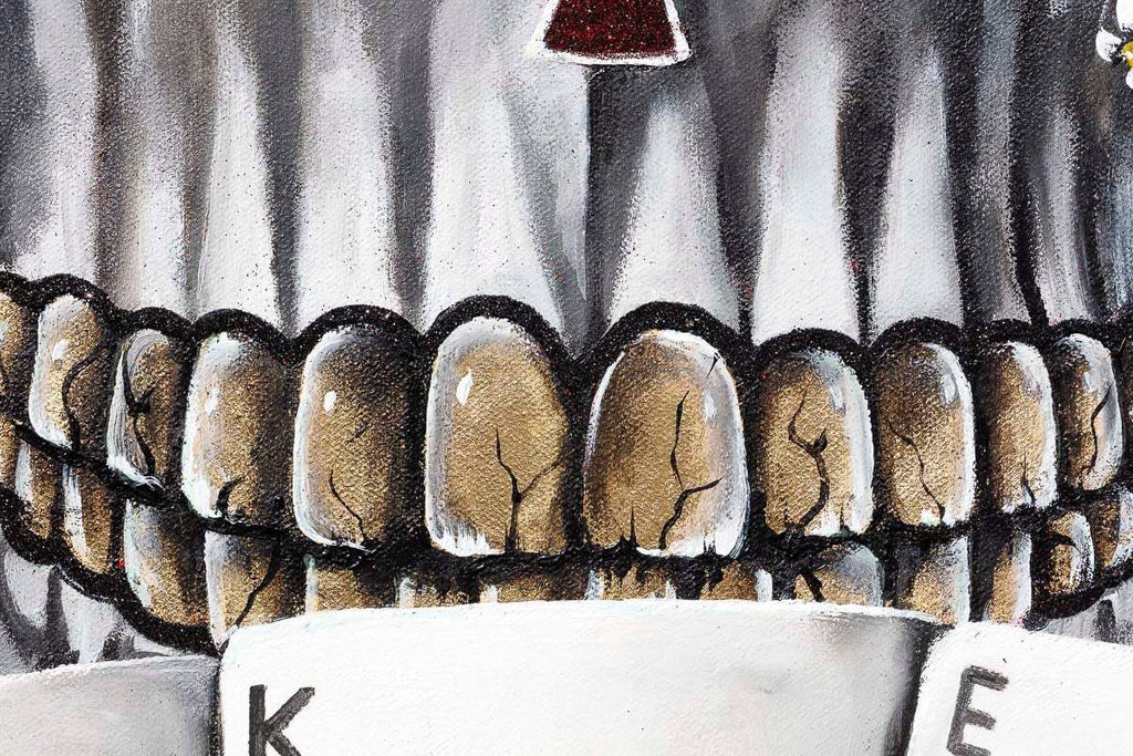 Joker - Red Suits - Original - SOLD by artist Becky Smith - Wyecliffe Galleries