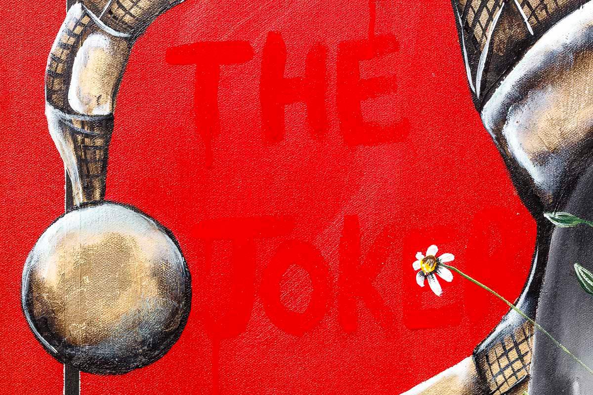 Joker - Red Suits - Original - SOLD by artist Becky Smith - Wyecliffe Galleries