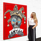 Joker - Red Suits - Original - SOLD by artist Becky Smith - Wyecliffe Galleries