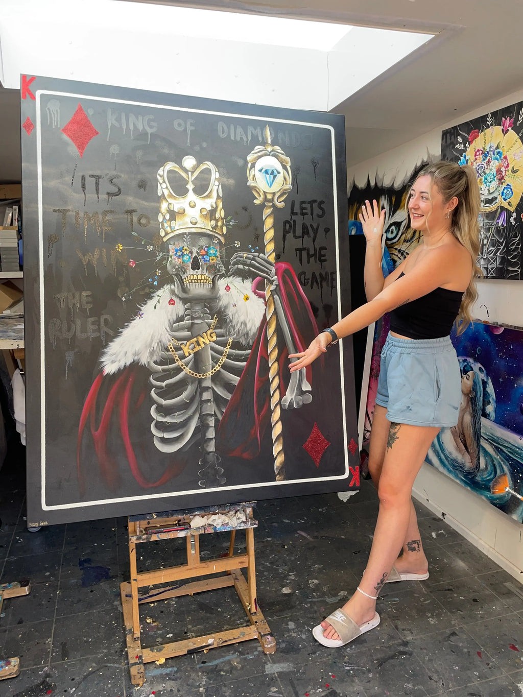 King Of Diamonds - Original - SOLD by artist Becky Smith - Wyecliffe Galleries