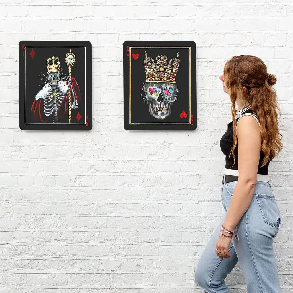 King of Diamonds & Queen of Hearts - Set of Two - Acrylic Edition - SOLD by artist Becky Smith - Wyecliffe Galleries