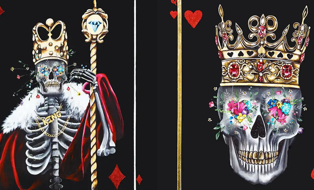King of Diamonds & Queen of Hearts - Set of Two - Acrylic Edition - SOLD by artist Becky Smith - Wyecliffe Galleries