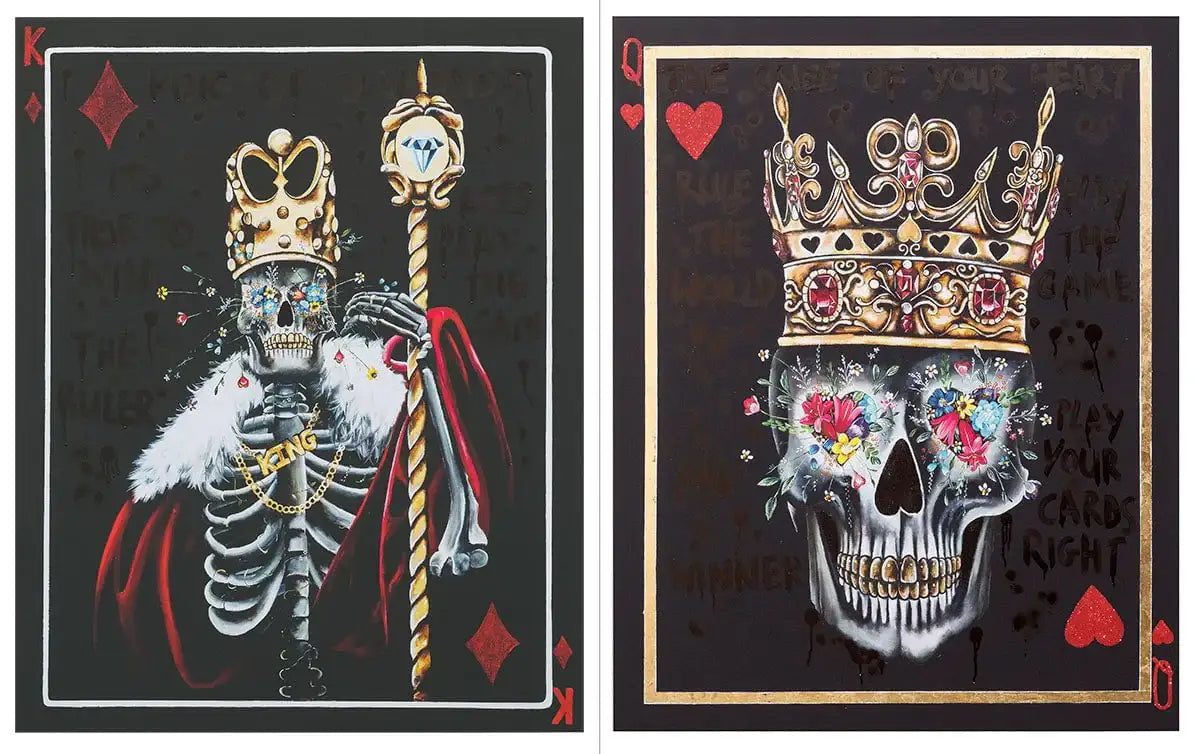 King of Diamonds & Queen of Hearts - Set of Two - Artist Proof by artist Becky Smith - Wyecliffe Galleries