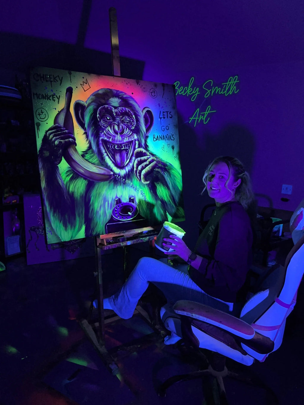 Let's Go Bananas - Original by artist Becky Smith - Wyecliffe Galleries