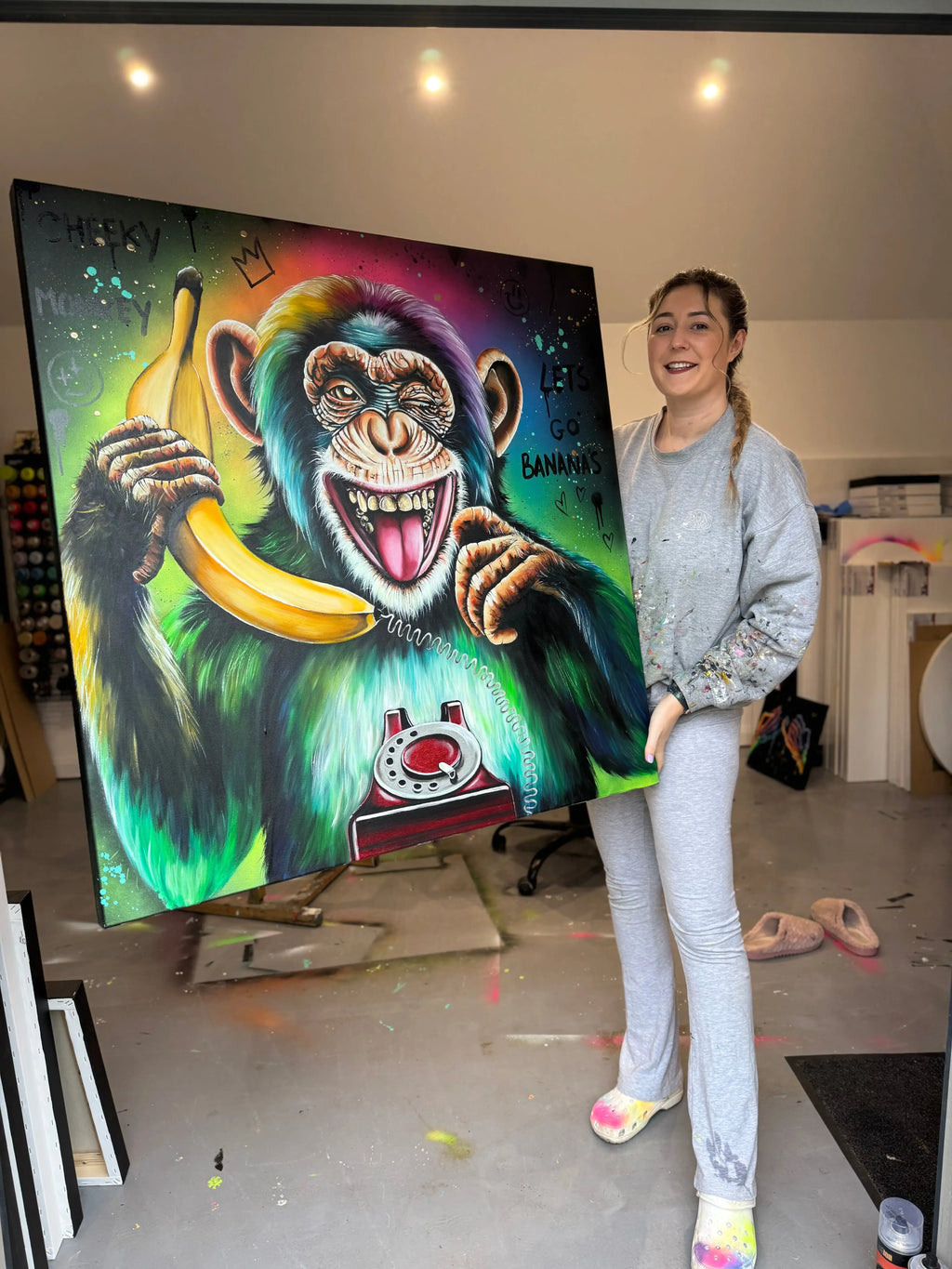 Let's Go Bananas - Original by artist Becky Smith - Wyecliffe Galleries