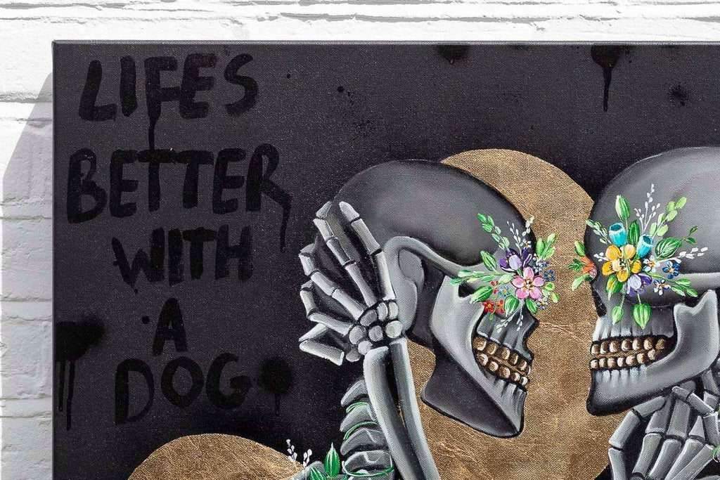 Life's Better With A Dog - Original - SOLD by artist Becky Smith - Wyecliffe Galleries