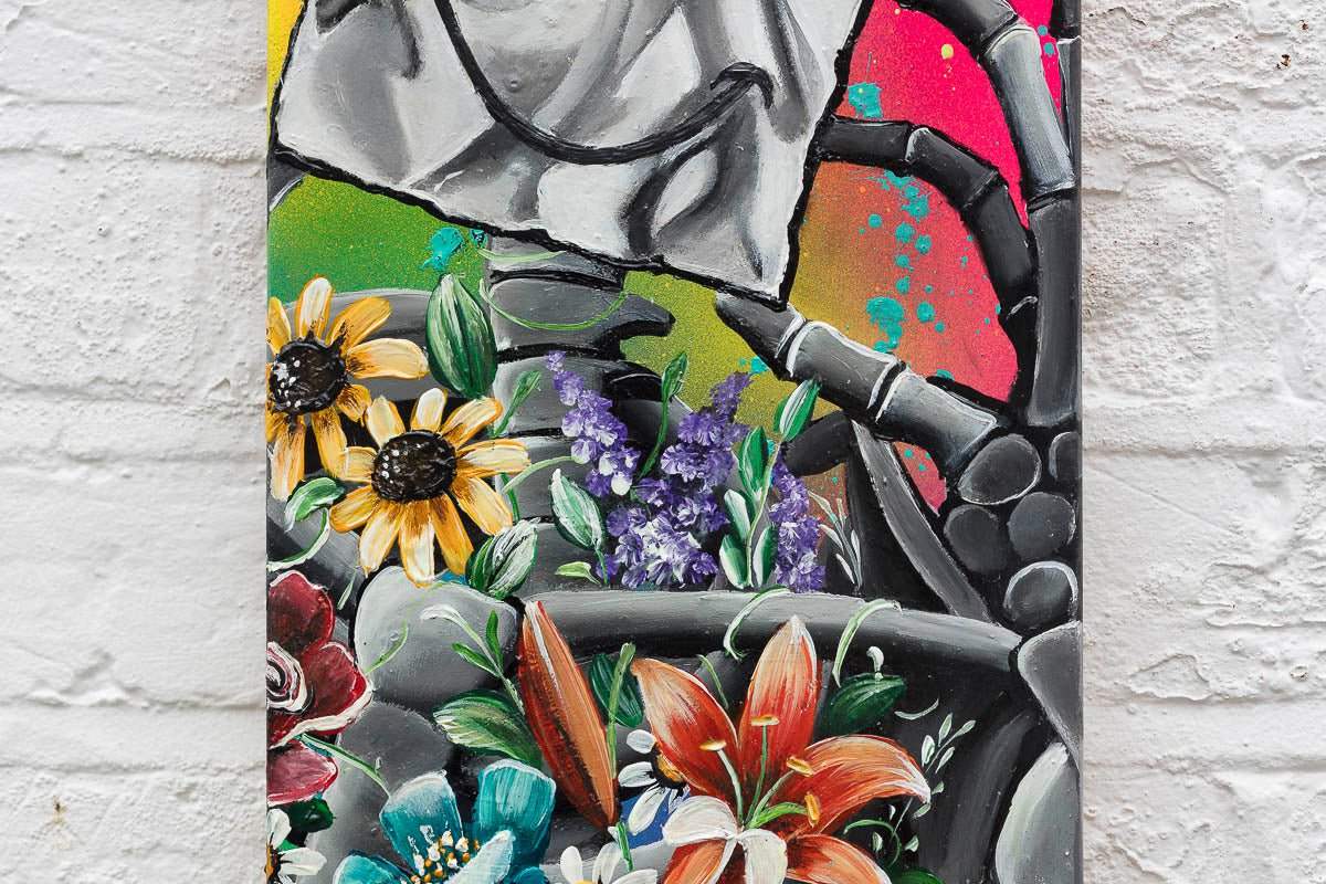 Life’s Better With A Smile – Original Skate Deck - SOLD by artist Becky Smith - Wyecliffe Galleries