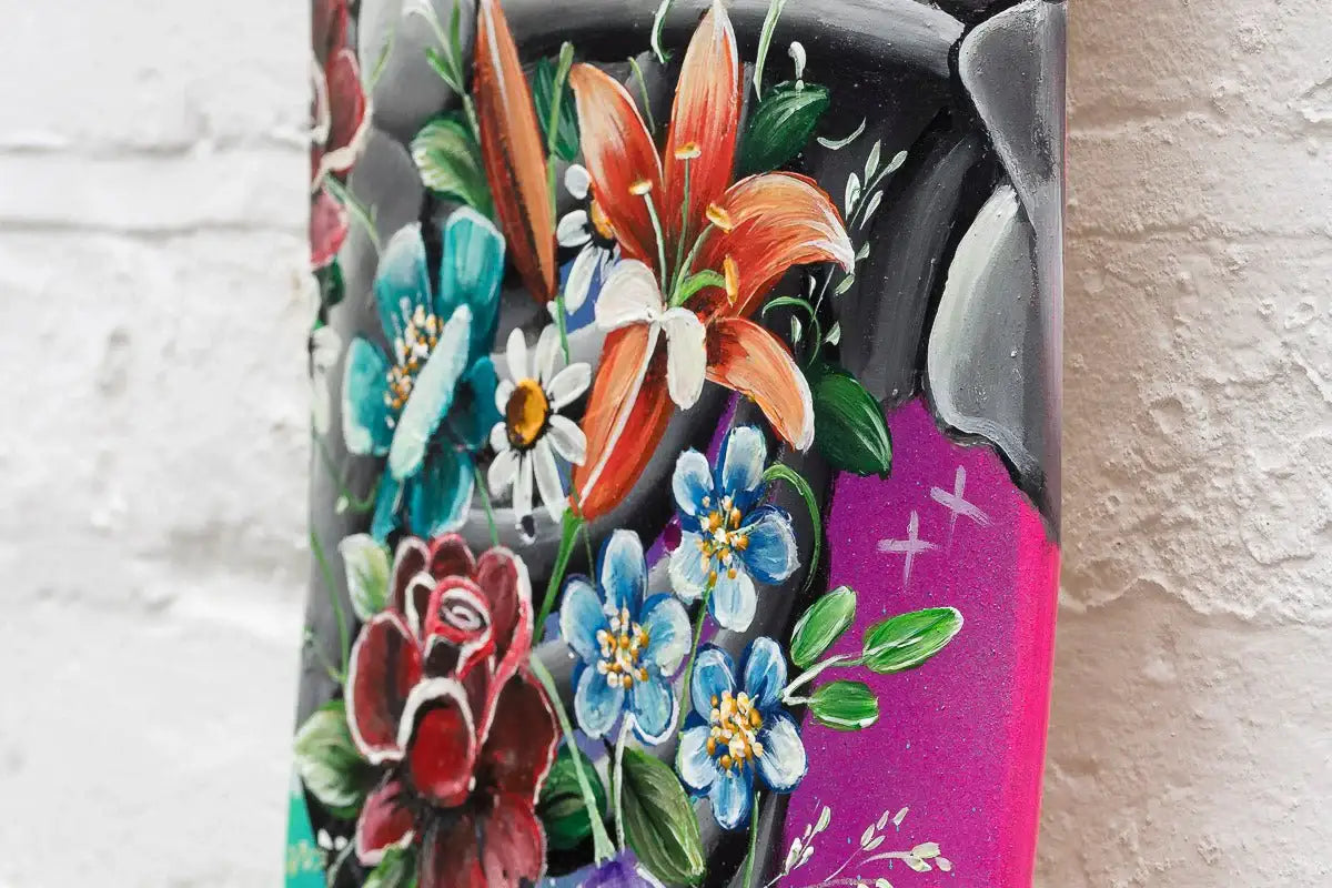 Life’s Better With A Smile – Original Skate Deck - SOLD by artist Becky Smith - Wyecliffe Galleries