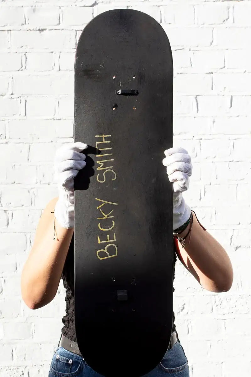 Live Life On The Edge – Original Skate Deck - SOLD by artist Becky Smith - Wyecliffe Galleries