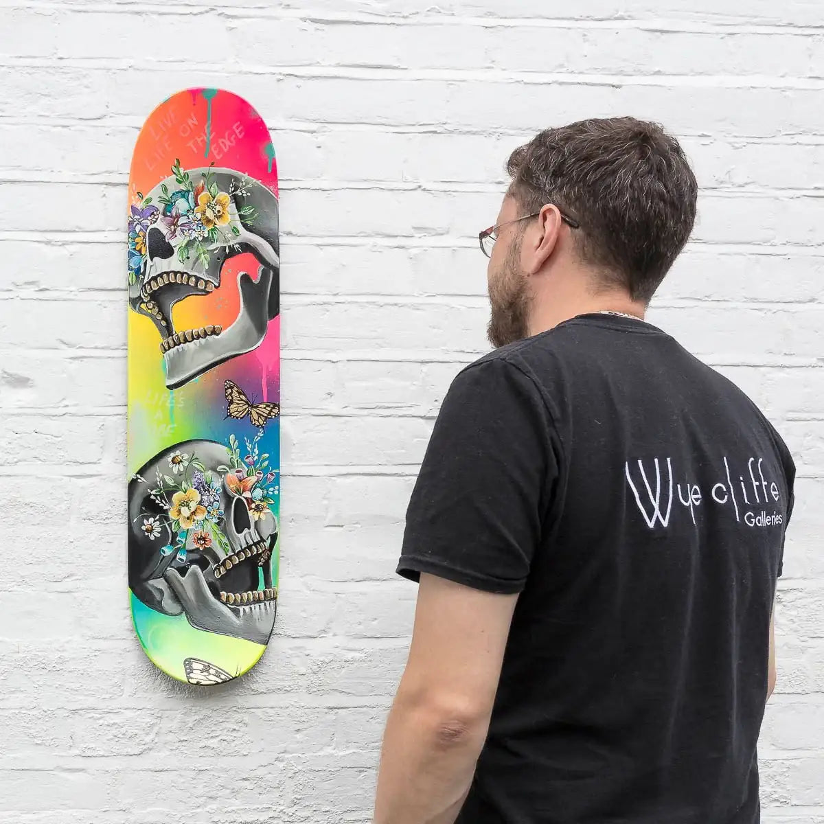 Live Life On The Edge – Original Skate Deck - SOLD by artist Becky Smith - Wyecliffe Galleries