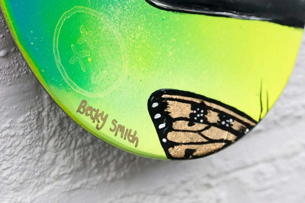 Live Life On The Edge – Original Skate Deck - SOLD by artist Becky Smith - Wyecliffe Galleries