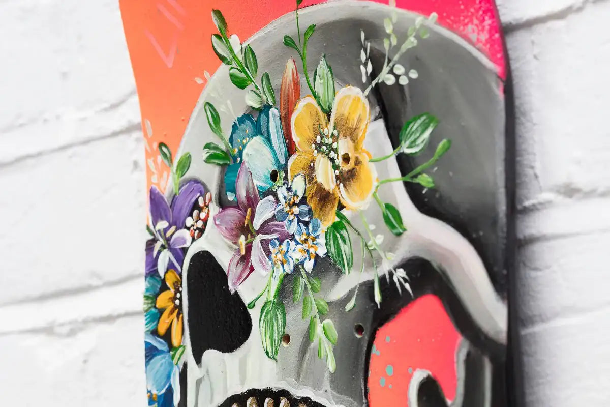 Live Life On The Edge – Original Skate Deck - SOLD by artist Becky Smith - Wyecliffe Galleries