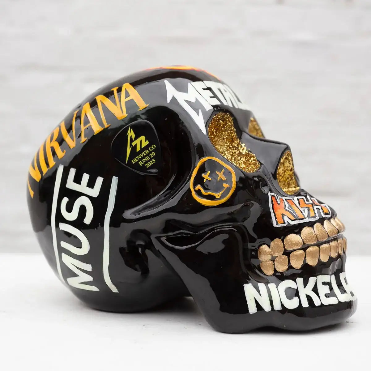 Long Live Rock N Skull - Original Sculpture - SOLD by artist Becky Smith - Wyecliffe Galleries