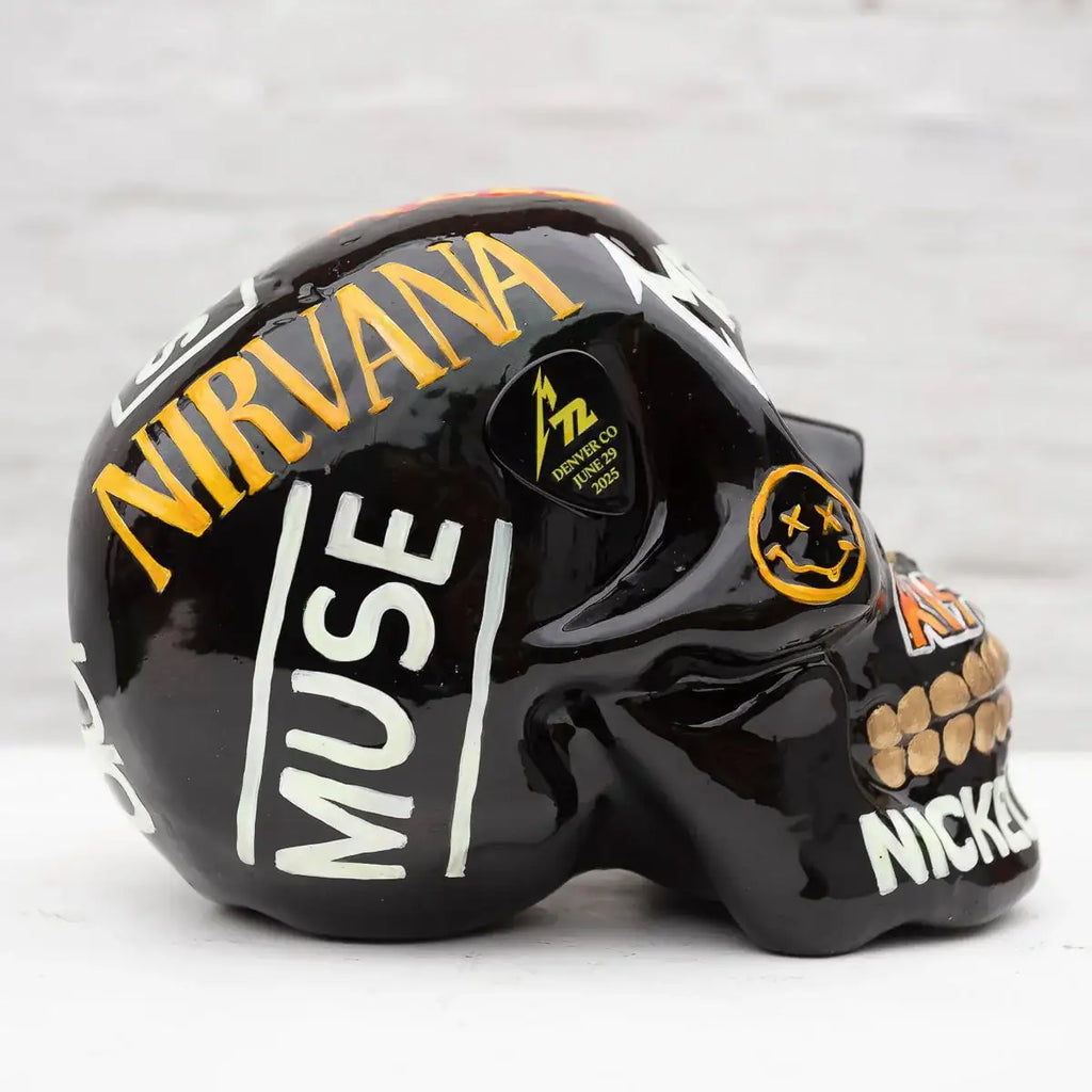 Long Live Rock N Skull - Original Sculpture - SOLD by artist Becky Smith - Wyecliffe Galleries