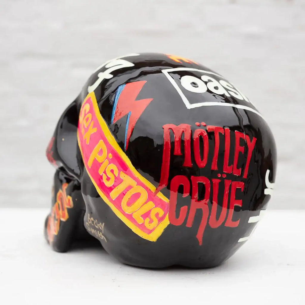 Long Live Rock N Skull - Original Sculpture - SOLD by artist Becky Smith - Wyecliffe Galleries