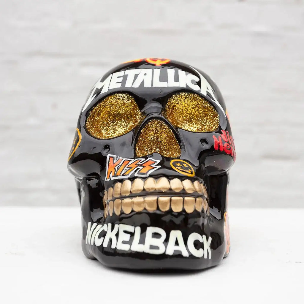 Long Live Rock N Skull - Original Sculpture - SOLD by artist Becky Smith - Wyecliffe Galleries