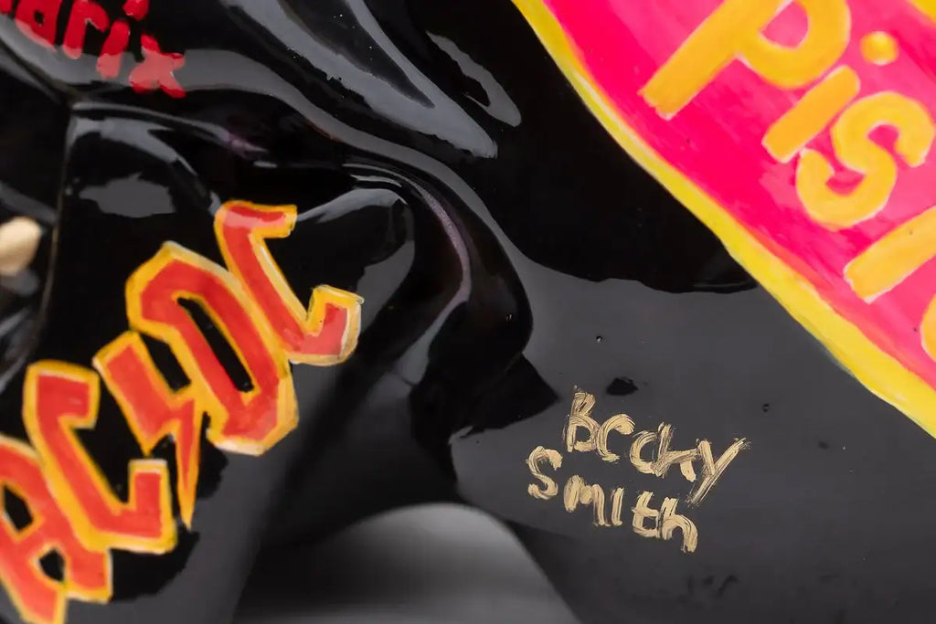 Long Live Rock N Skull - Original Sculpture - SOLD by artist Becky Smith - Wyecliffe Galleries