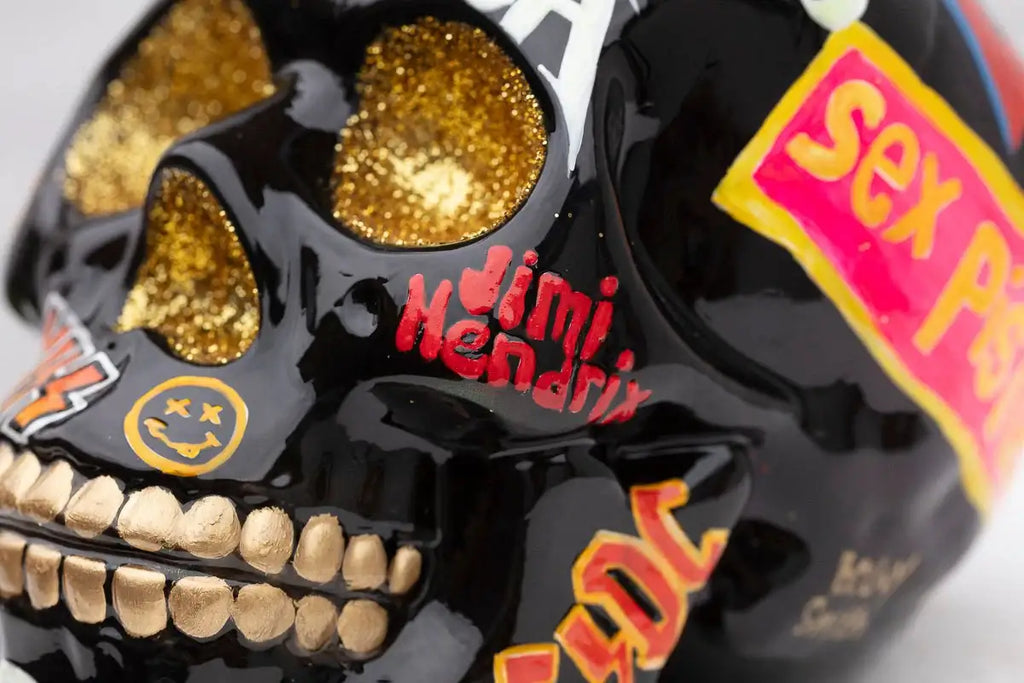 Long Live Rock N Skull - Original Sculpture - SOLD by artist Becky Smith - Wyecliffe Galleries