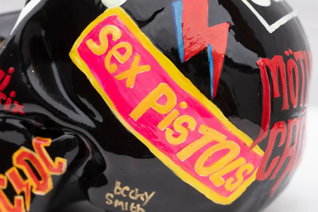 Long Live Rock N Skull - Original Sculpture - SOLD by artist Becky Smith - Wyecliffe Galleries