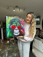 Monkey Business - Original - SOLD by artist Becky Smith - Wyecliffe Galleries
