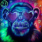 Monkey Hear No Evil, See No Evil, Speak No Evil Triptych - Original - SOLD by artist Becky Smith - Wyecliffe Galleries