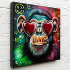 Monkey Hear No Evil, See No Evil, Speak No Evil Triptych - Original - SOLD by artist Becky Smith - Wyecliffe Galleries