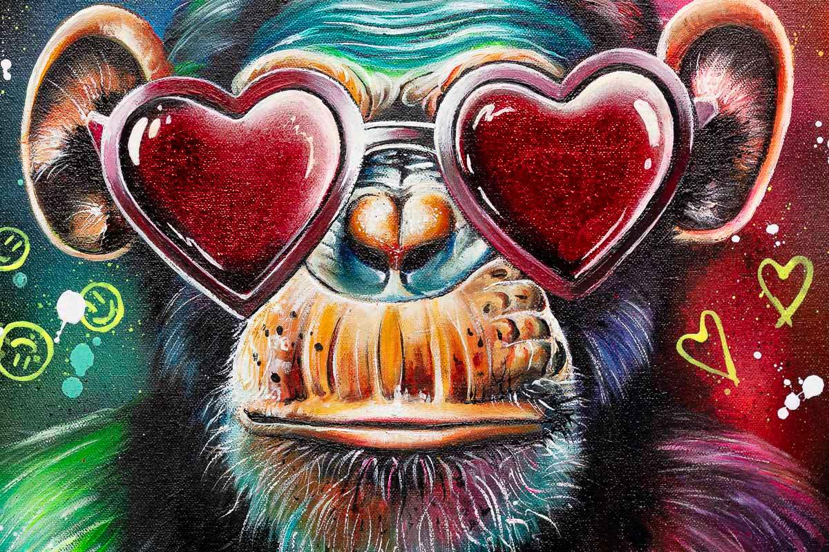 Monkey Hear No Evil, See No Evil, Speak No Evil Triptych - Original - SOLD by artist Becky Smith - Wyecliffe Galleries