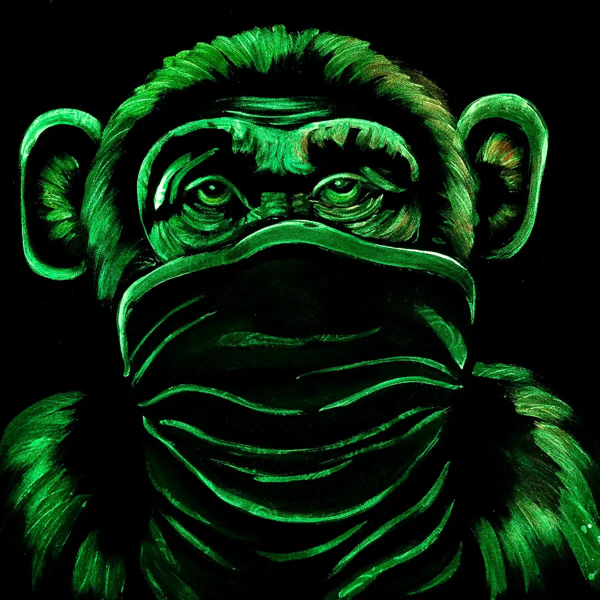 Monkey Hear No Evil, See No Evil, Speak No Evil Triptych - Original - SOLD by artist Becky Smith - Wyecliffe Galleries