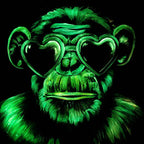 Monkey Hear No Evil, See No Evil, Speak No Evil Triptych - Original - SOLD by artist Becky Smith - Wyecliffe Galleries