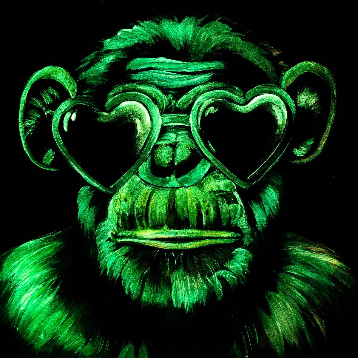 Monkey Hear No Evil, See No Evil, Speak No Evil Triptych - Original - SOLD by artist Becky Smith - Wyecliffe Galleries