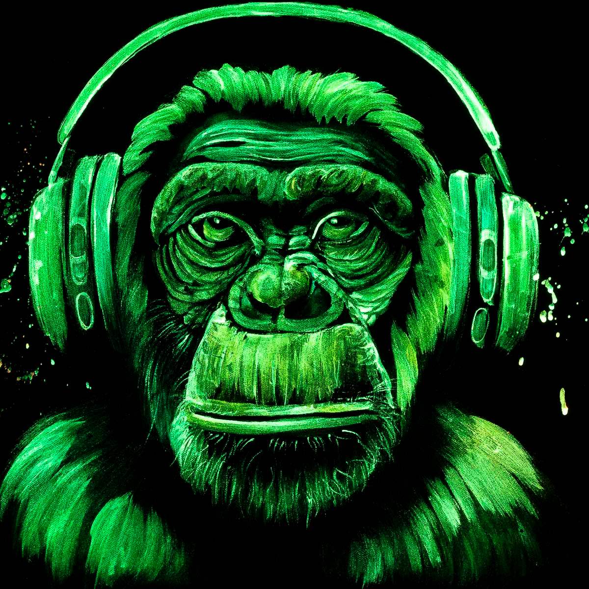 Monkey Hear No Evil, See No Evil, Speak No Evil Triptych - Original - SOLD by artist Becky Smith - Wyecliffe Galleries