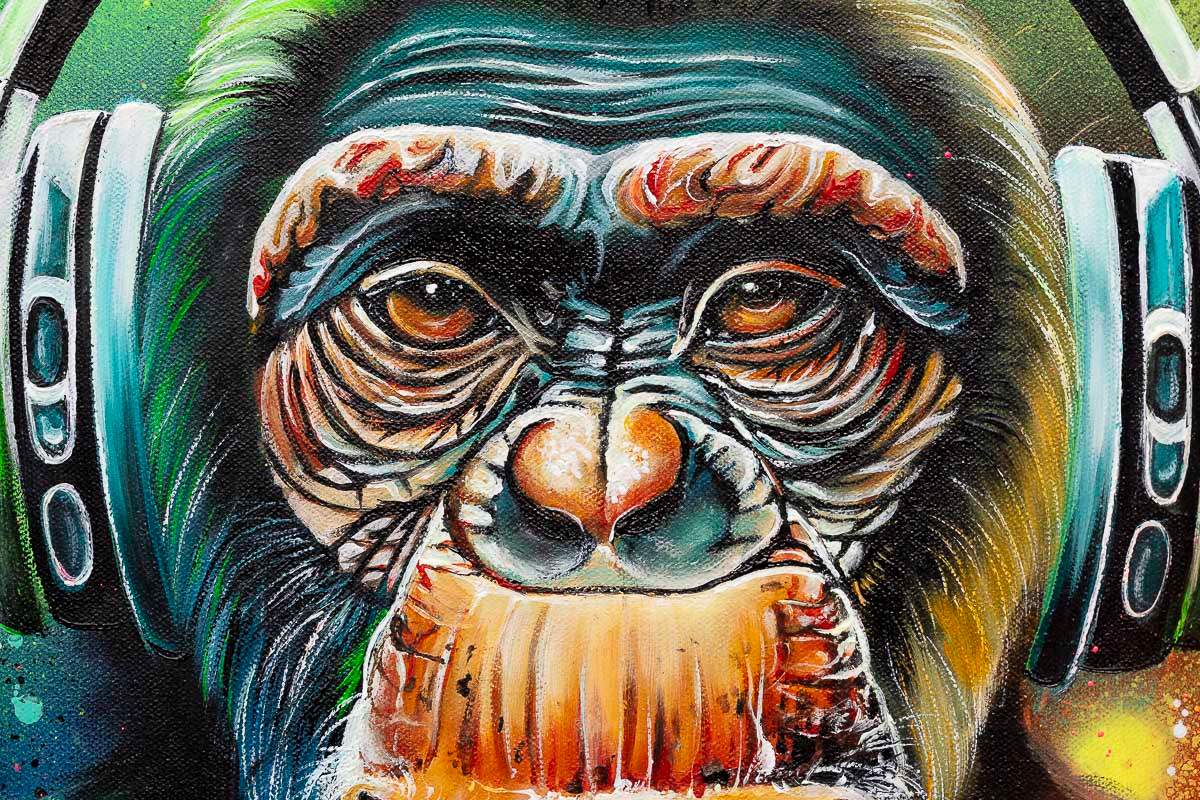 Monkey Hear No Evil, See No Evil, Speak No Evil Triptych - Original - SOLD by artist Becky Smith - Wyecliffe Galleries