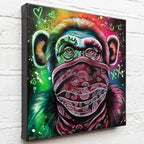 Monkey Hear No Evil, See No Evil, Speak No Evil Triptych - Original - SOLD by artist Becky Smith - Wyecliffe Galleries