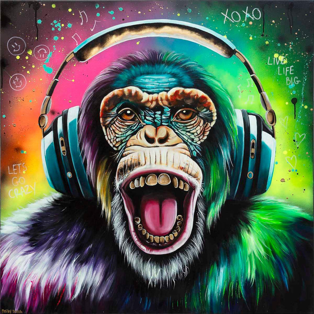 Monkey Madness - Original by artist Becky Smith - Wyecliffe Galleries