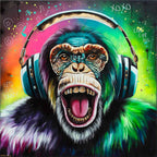 Monkey Madness - Original by artist Becky Smith - Wyecliffe Galleries