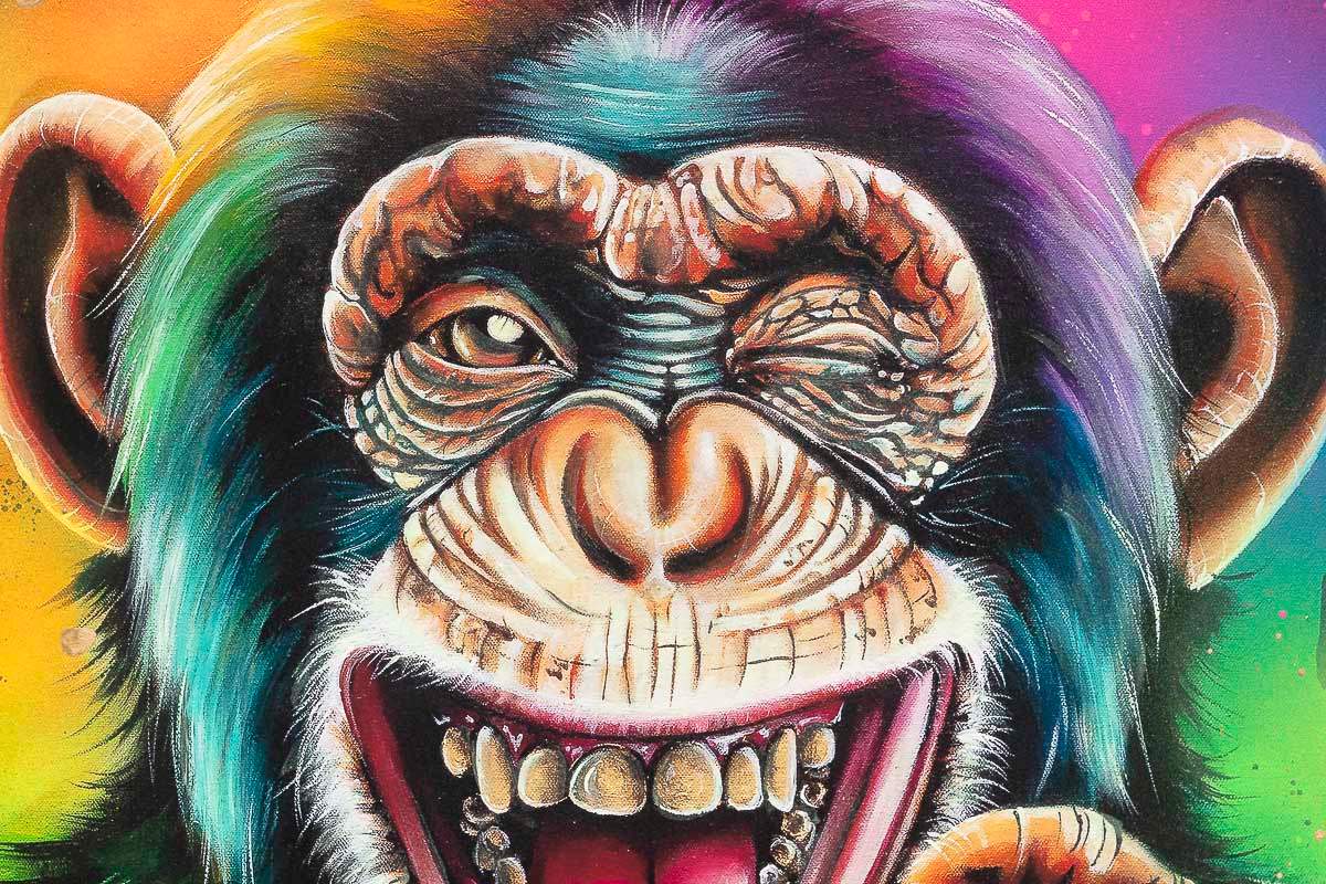 Monkey Madness Triptych - Artist Proof Matching SET by artist Becky Smith - Wyecliffe Galleries