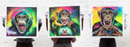 Monkey Madness Triptych - Artist Proof Matching SET by artist Becky Smith - Wyecliffe Galleries