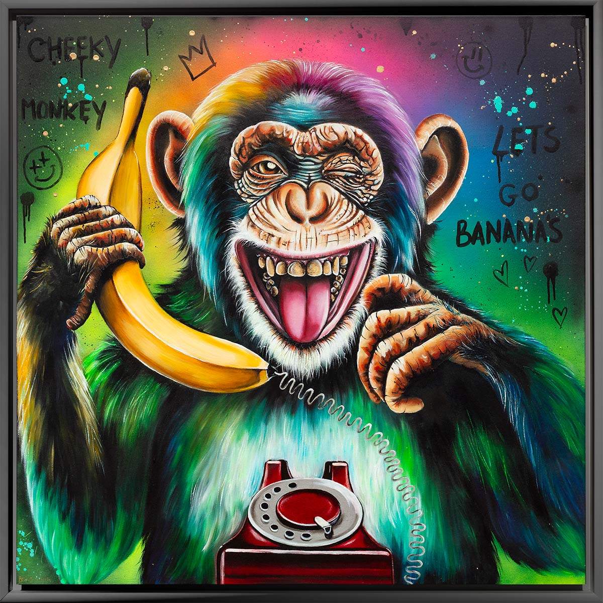 Monkey Madness Triptych - Deluxe Edition Matching SET by artist Becky Smith - Wyecliffe Galleries