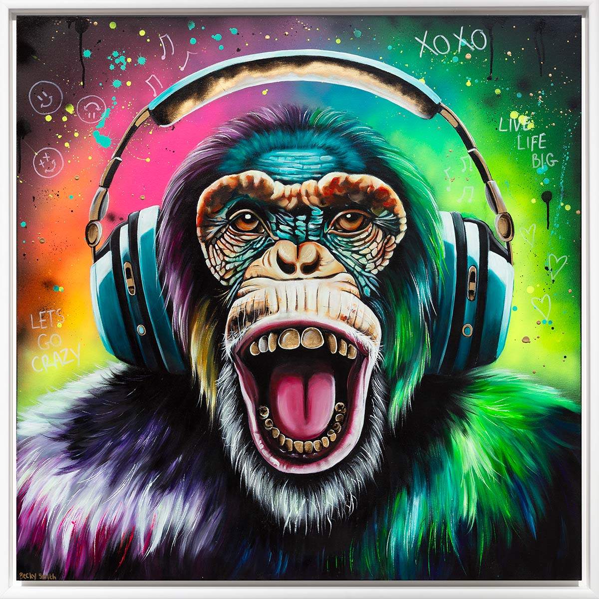 Monkey Madness Triptych - Deluxe Edition Matching SET by artist Becky Smith - Wyecliffe Galleries